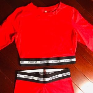 Victoria’s Sport M Red Matching Activewear Set